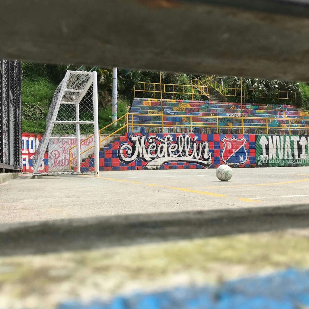 blue red and yellow graffiti art